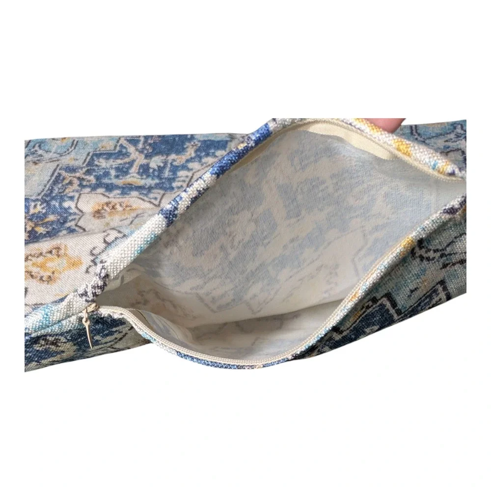 Boho Style - Pillow Cases - Blue And White -18 x 18 - Brand New